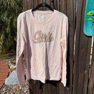 Free State Light Pink 'Girl' Long Sleeve Tee